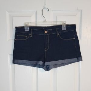 NWOT dark denim cuffed hem shorts size 12